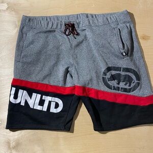Ecko Unlimited Gray and Black Athletic Shorts with Red Accent 4XL (HU)